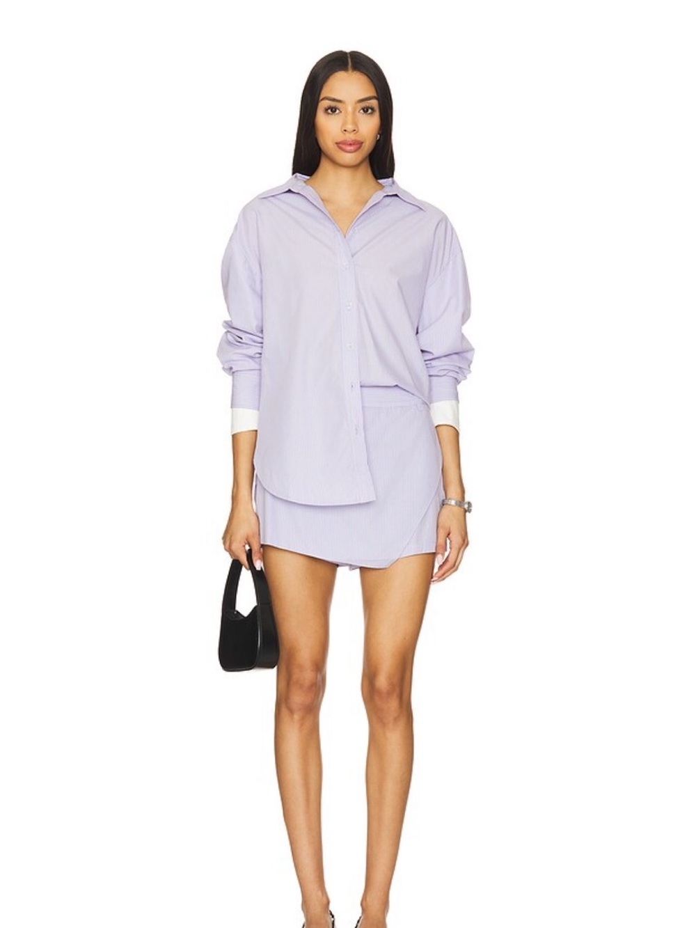Line & Dot Maxin Shirt in Blue & Coral - Picture 4 of 7